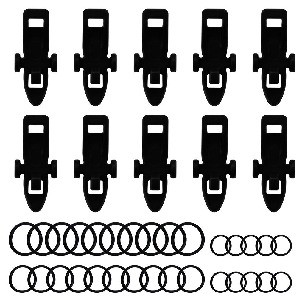 10 Pcs Fishing Hook keeper Holder with 3 Size Rubber Rings Fishing Rod Hook Keeper Baits Hanger Fishing Tackle Gear