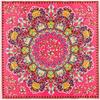 100cm Square 100% Silk Scarf Women Scarf Scarf Porcelain Flower Design NeckerChief Silk Bandana Small Square Silk Scarf