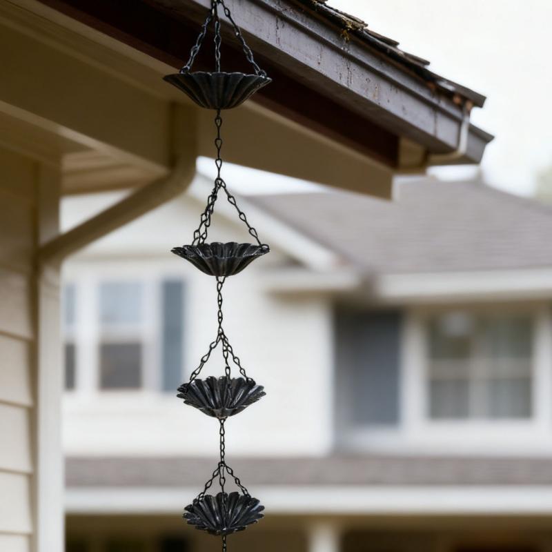 1Pcs Water Supply Chain Decoration Outdoor Rain Chain Metal Japanese Style Eaves Drainage Chain Villa Courtyard Rain Chain