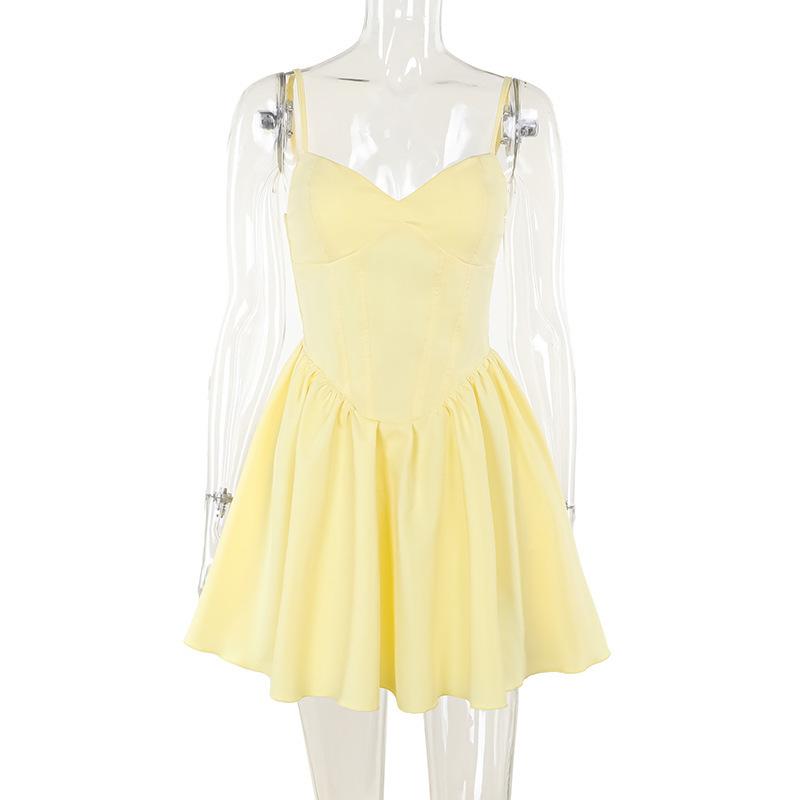 European and American A-line skirt summer waist slimming dress