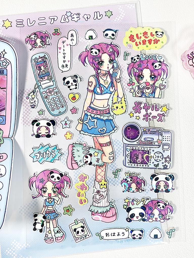 Y2K Vintage Millennial Hot Girls Handsome Guy Cartoon Anime Stickers for Craft Supplies Scrapbooking Material Aesthetic
