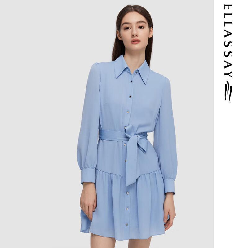 

ELLASSAY Pleated Tie-Waist Shirt Dress L