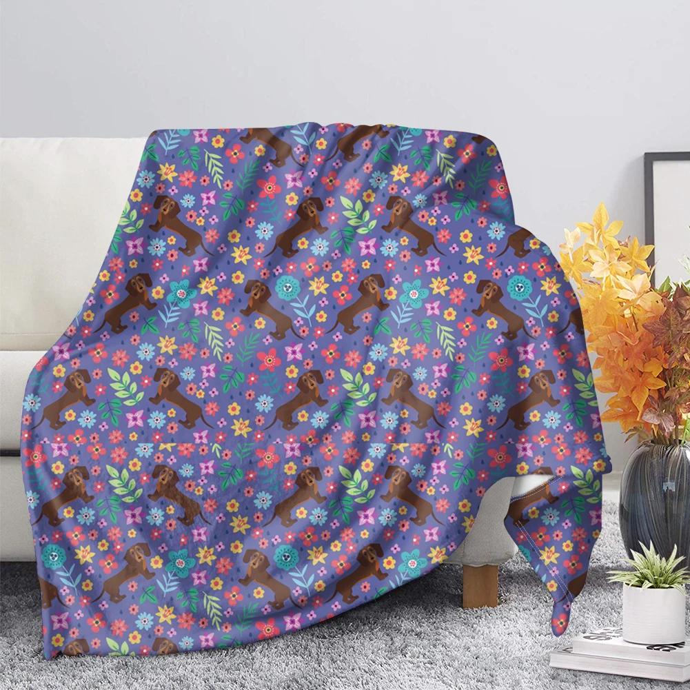 Dachshund Blanket Fluffy Soft Warm Sausage Dog Throw Blankets for Bed Sofa Lightweight Plush Sheet Bedspread Flannel Cozy Cover