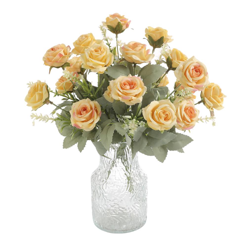 

6Head Artificial Rose Bouquet 30cm Silk Flower Home Table Decoration DIY Bride Holding Flower Offering Accessories Wedding Decor