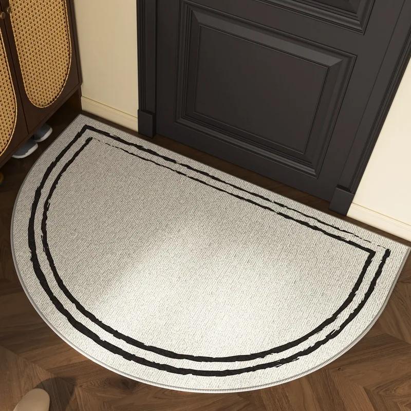 Entree Deurmat Antislip Slijtvast Vuilafstotend Tapijt Halfronde Lijntextuur Vloerkleed Buiten Huisdecoratie Mat 60x90cm 24x36inch