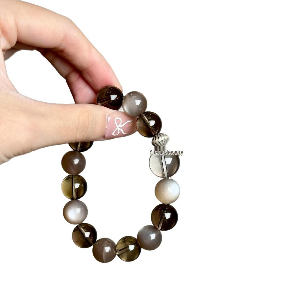 Smoky Quartz Crystal Milk Tea Bracelet - Versatile and Gentle Autumn/Winter Design