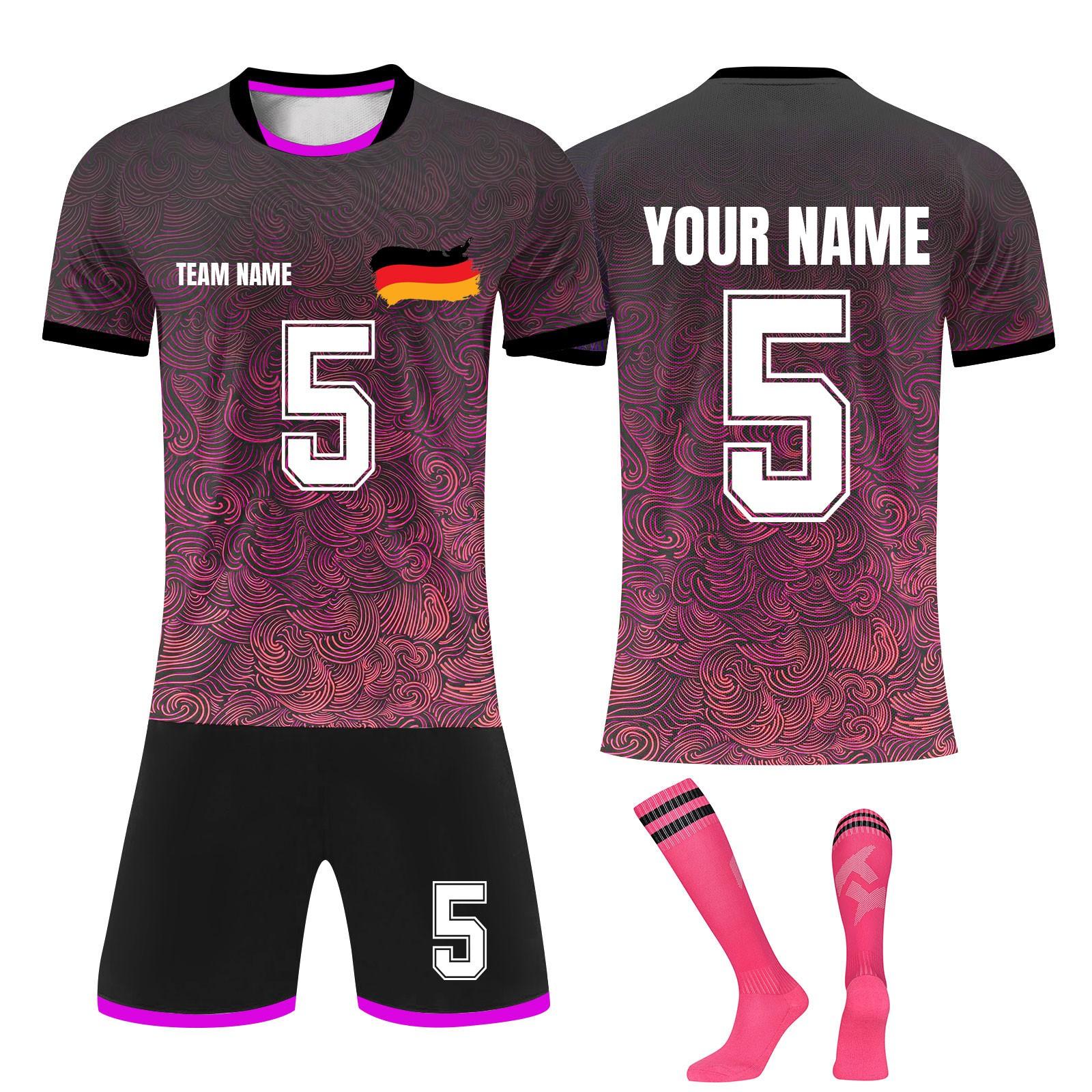 

Комплект персонализированных рубашек для мужчин и девочек с именем и номером, футбольные майки на заказ для мальчиков, тренировочный костюм 24