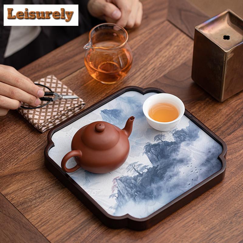 Wolken Garn Doppelstich Bambus Holz Tee Tablett Japanische Küche Tisch Kaffee Aufbewahrungsbrett Tee Möbel Geschirr zum Servieren Cha