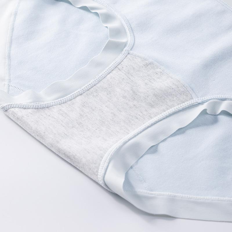 Women High Waist Pure Cotton Antibacterial Crotch Plus Size Solid Triangle Panties