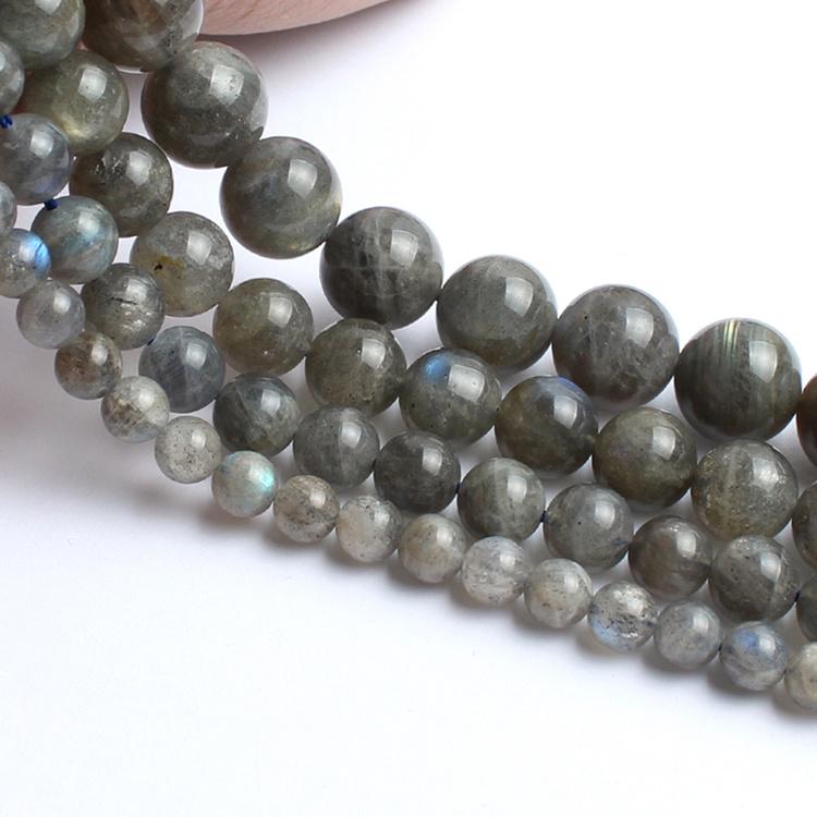 Pierre de Labradorite naturelle de 6/8/10/12mm, perles rondes de 15 pouces pour la fabrication de bijoux, perles amples