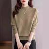 Women's Pullover Sweater Autumn and Winter Solid Color Knit Sweater Thickened Solid Color Sweater