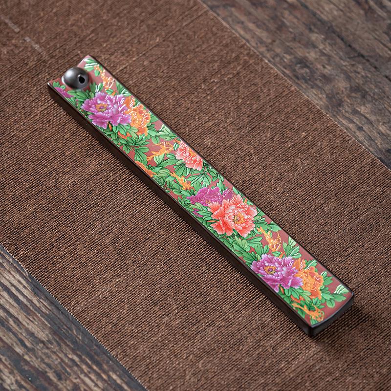Enamel Ceramic Incense Holder: Antique Style Cloisonné Sandalwood Burner for Tea Ceremony and Home Decor.