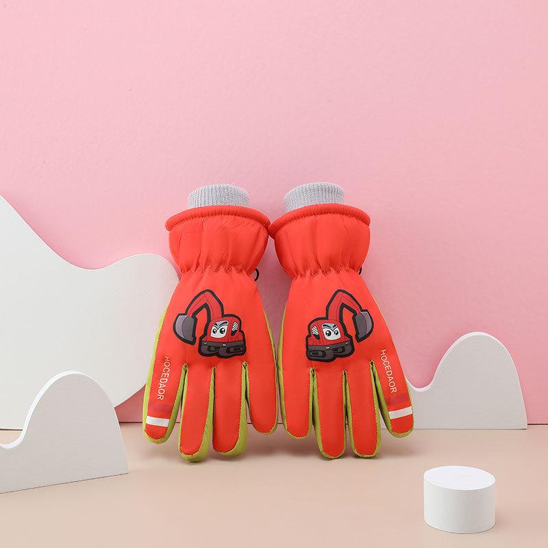 Children's Warm Gloves for Winter Plus Velvet Thickened Ski Gloves for Students Cycling Waterproof and Cold Resistant Gloves for Boys and Girls