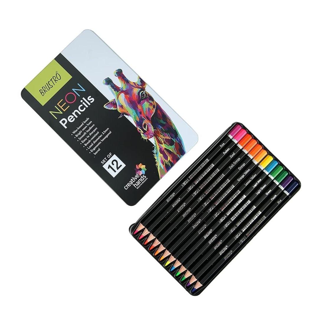 

@ BRUSTRO Artists Pencils 12 Tin Color Set of 12 For Drawing School Zr-2860-60%Off