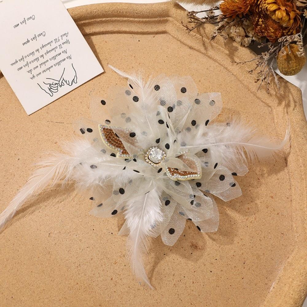Multi Use Design Pearl Feather Hair Accessory Floral Clothing Accessory For Dress Decor