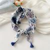 60x60cm Square Scarf Fringed Floral Kerchief Tassel Muffler Hair Bandana  Travelers