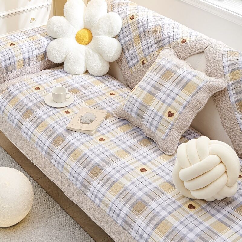

Pure Cotton Sofa Cushion Cushion Cover Cloth Cotton All Year Round Neutral Simple and Modern Fabric Craft Scandinavian Non Slip Leather Cover Cover Romantic Manor 45*45 pillow case (excluding core)