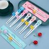 1 paar Baby Kinder Training Geschirr Lebensmittel Sticks Cartoon Tier Essstäbchen Für Kinder Nette Katze Elementare Lernen Essstäbchen
