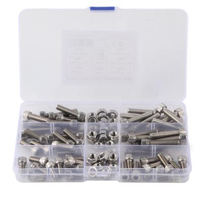 90pcs 1420UNC Stainless Steel Hex Socket Cap Head Bolts Hex Screw Assortment Kit