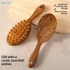 Wooden Hair Scalp Massager Brush | 39-Tooth Gold Comb for Better Scalp Massage & Hair Care