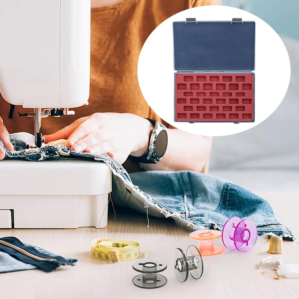 Pudełko do przechowywania szpulek 33/66 przegródek, Etui na szpulki, Organizery na szpulki z pokrywką, Akcesoria do szycia dla hobbystów rzemiosła