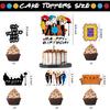 Friends Birthday Decorations, Friend TV Show Birthday Party Decorations, The One Where Turns Banner Hanging Swirl Balloon Cake Cupcake Topper for TV