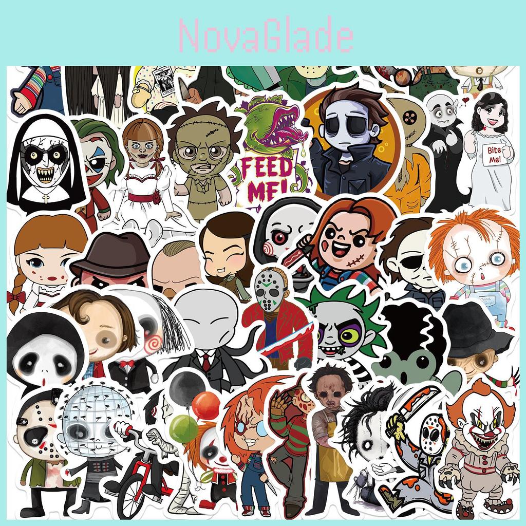50qdiy Cute Style Horror Movie Character Stickers For Guitar Notebook Luggage Diy Waterproof Decals Wholesale