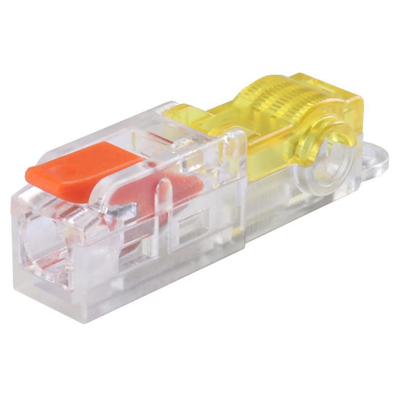 10Pcs T Type Electrical Cable Lever Connector Fast Stripping Free Crimp Terminal With Fixing Hole Awg 18-12