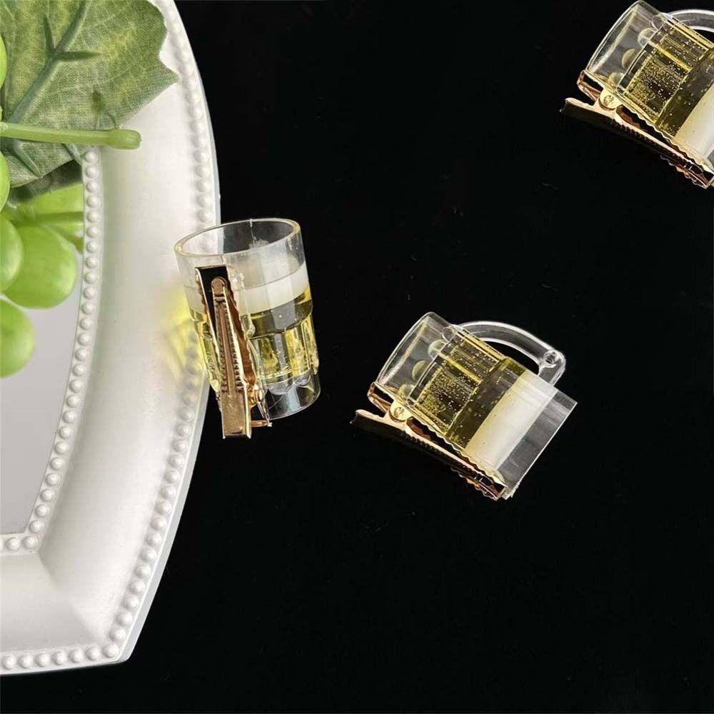 Duckbill Clip Creative Beer Hair Clip Korean Style Beer Side Bangs Clip Funny Beer Hairpin  Holiday