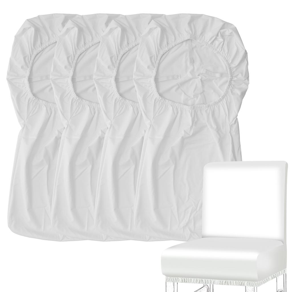 4Pcs Waterproof Bar Stool Chair Cover PU Washable Bar Chair Covers Chair Slipcover Elastic Seat Cover for Hotel Banquet Dining