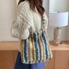 New Winter Autumn Plaid Furry Crossbody Bag Women Large Capacity Retro Shoulder Tote Bucket Bag Simple and Versatile Storage Bag