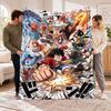 Flannel Fleece Blanket with One Piece Design, Soft Lightweight Throw for Bed Sofa Travel