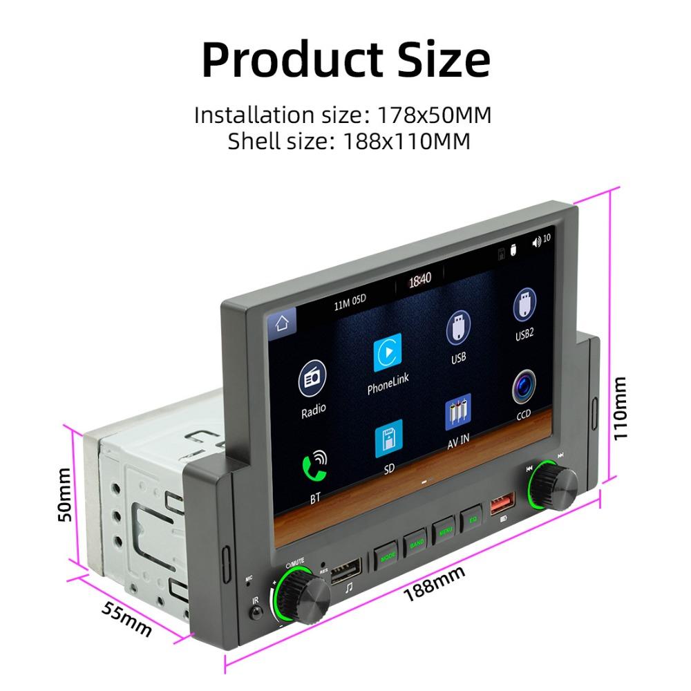 6.2 Inch 1Din Wire&Wireless CarPlay Android Auto Screen Radio Car Stereo BT MP5 Car Play 2USB Audio System Car Accessories