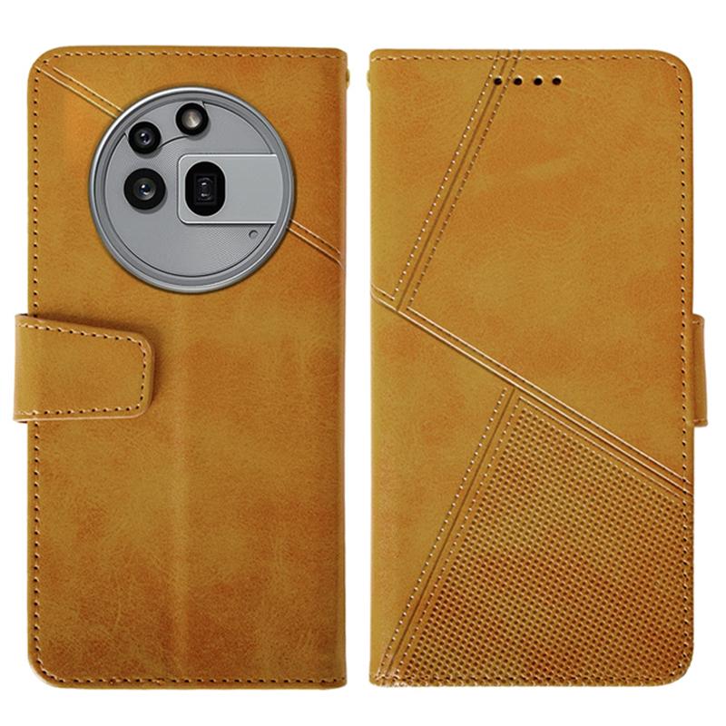 

For Nothing Phone (3a) Pro Case Leather Wallet Phone Cover Stand Calf Texture Brown