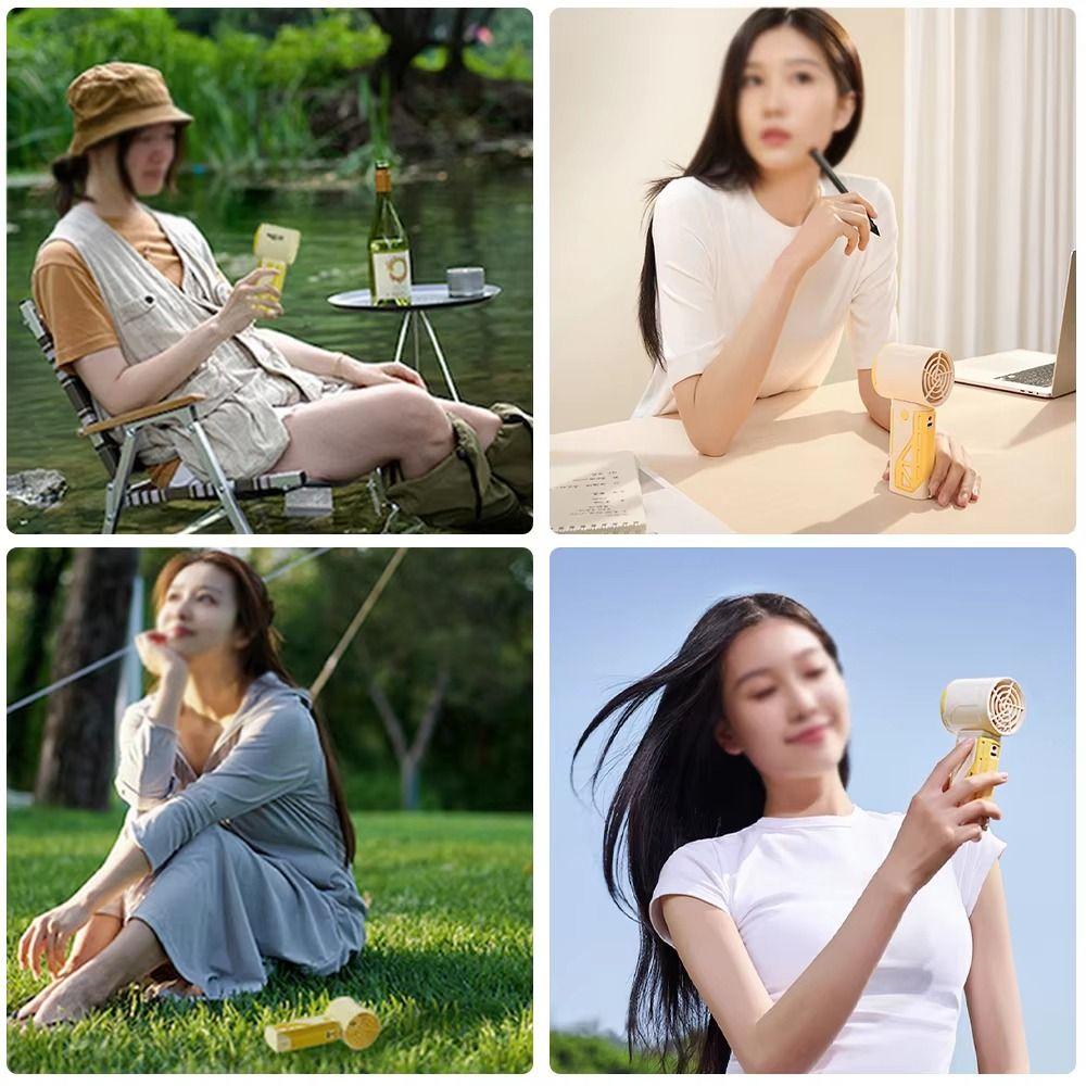 Rechargeable Handheld Turbo Fan 100 Gear Wind Fast Cooling Fan Mini High-speed Fan  Summer Supplies