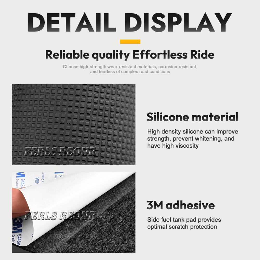 For BMW R1300RT Silicone Anti-slip and Scratch-resistant Protective Stickers for Motorcycle Side Fuel Tanks