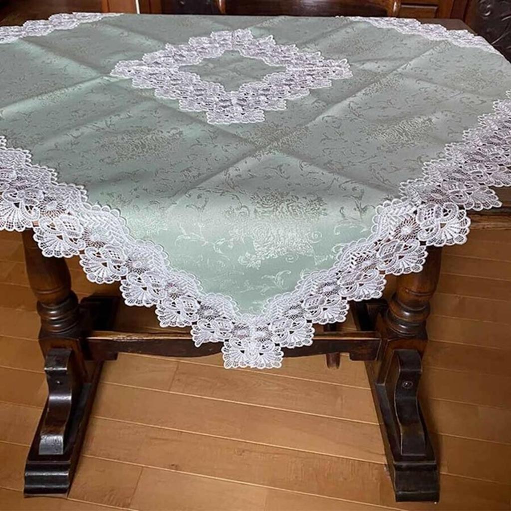Vivienne (Vivienne) [Tablecloth 90x90cm Green & White] Brilliant Triken Series Embroidered Lace Table Runner WK2510N1