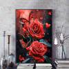 5D DIY Full Circle Diamond Painted Mosaic "Rose Flower" Diamond Rhinestone Embroidery Cross Stitch Home Decor Gift
