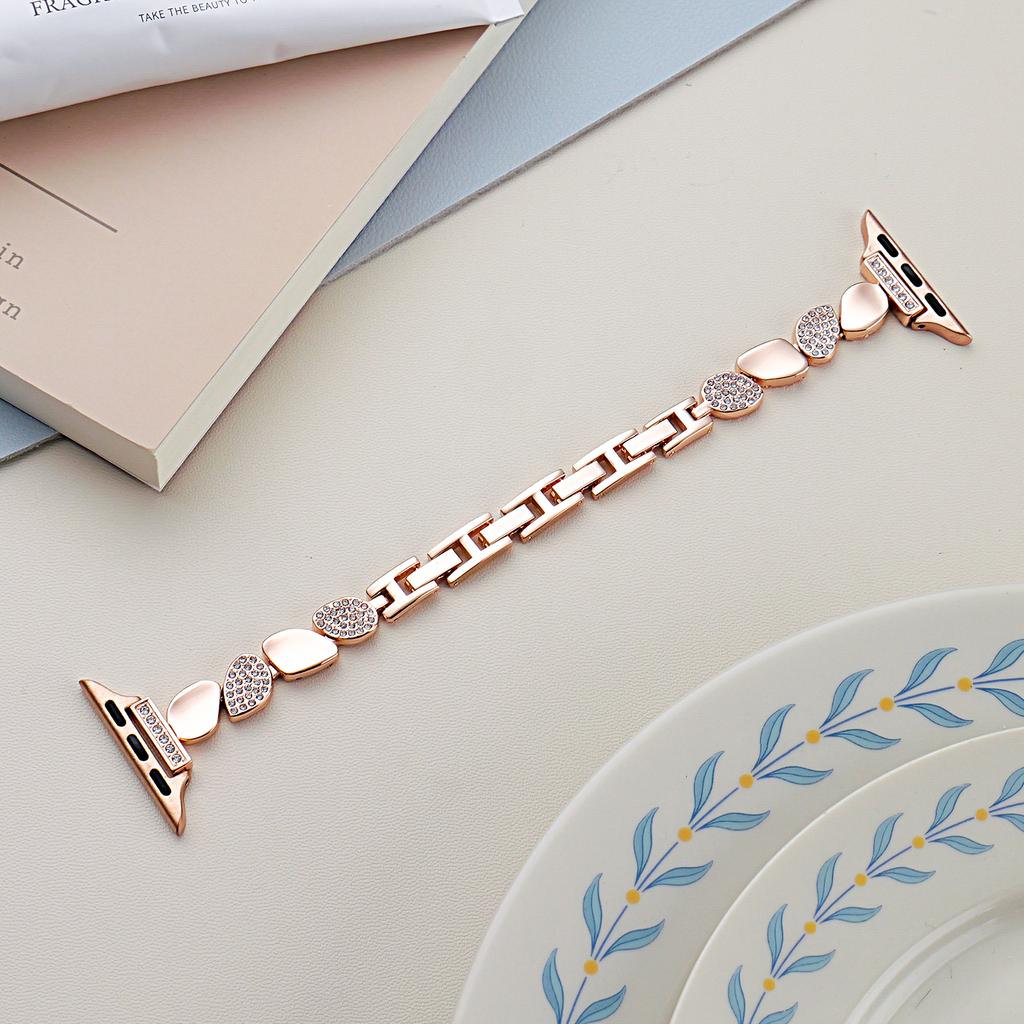 Diamond strap suitable for Apple Watch strap 40mm 44mm 38mm 45/41/ 49mm 42mm metal bracelet iWatch series se 7 6 3 5 Ultra 2 8 9