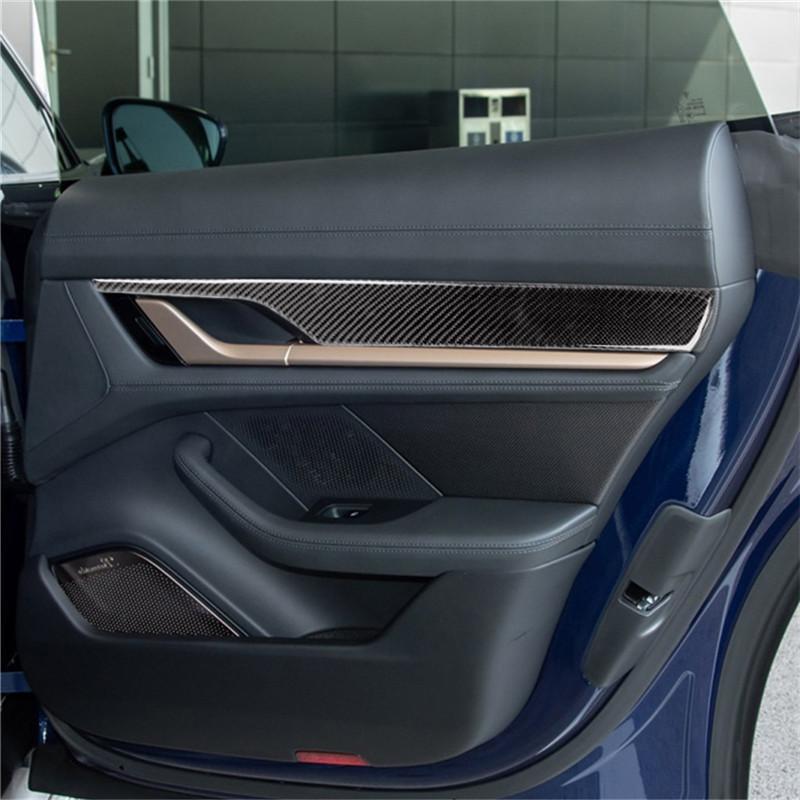 Black Car Interior Decoration Protection Carbon Fiber Sticker For Porsche Taycan 2019-2025 Auto Styling Accessories