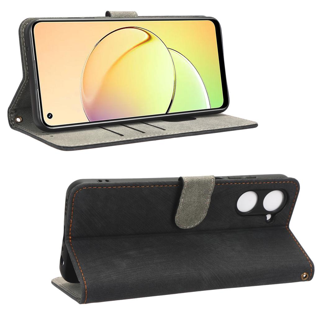 RFID Blocking Anti-scratch Phone Case For Realme 10 4G,Anti-fall Magnetic PU Leather Phone Cover with Wallet Stand