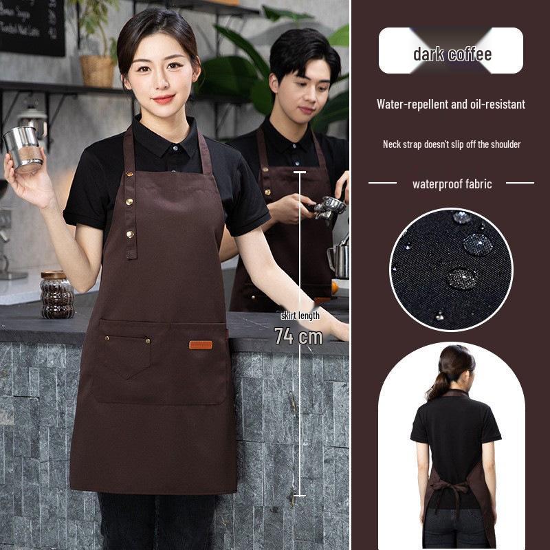 Women's Waterproof Stain-Resistant Cooking Apron with Logo Printing - New Style for Kitchen & Catering
