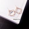 Rhombus Pendants Women's Earrings Metal Square Drop Crystal Dangle Earrings Exaggerated Wood Ear Jewelry Aretes De