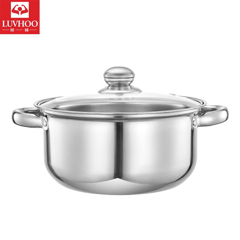 LUVHOO Double Handle Stainless Steel Soup Pot