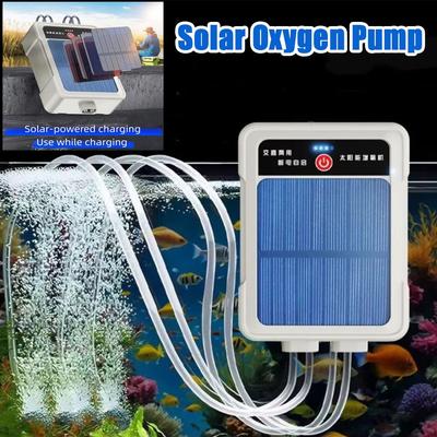 USB Aquarium Pumps Portable Solar Oxygen Pump With Pipe Aquarium Wave Maker High Power Quiet Fish Tank Aerator Outdoor Fishing