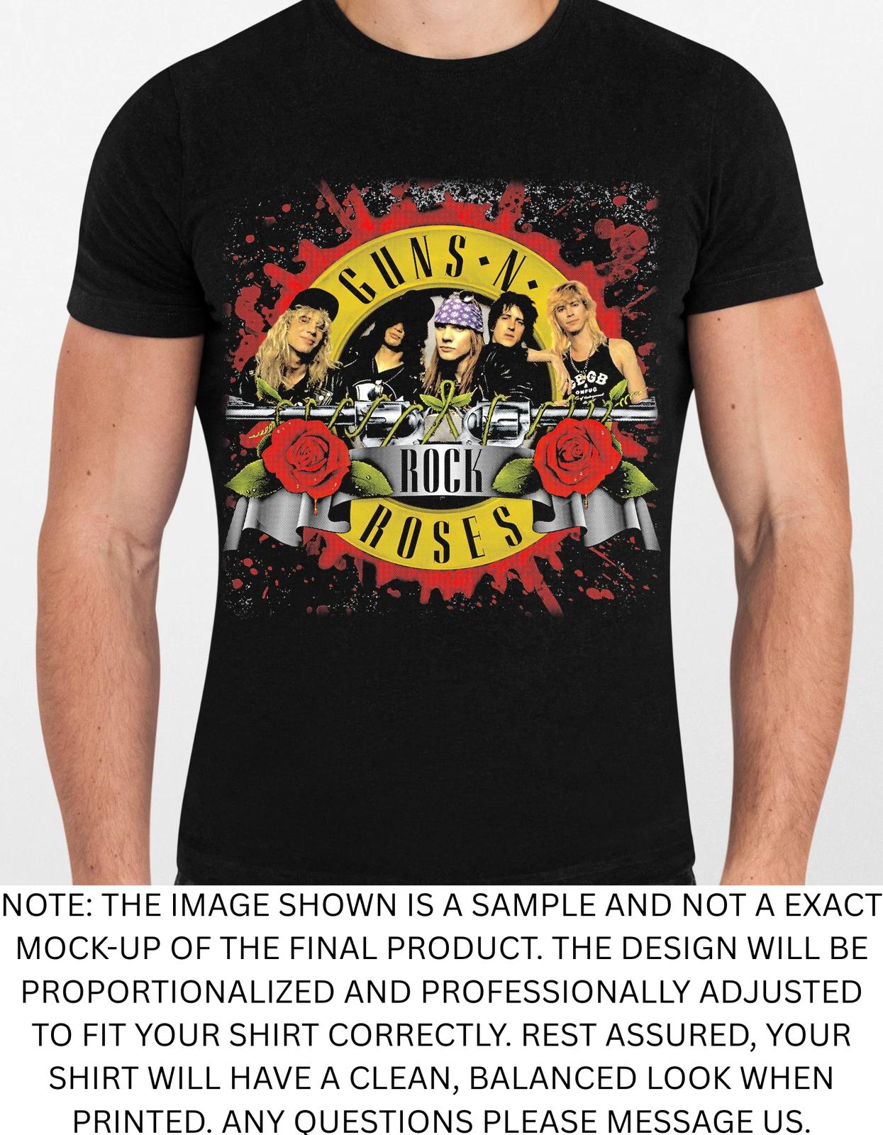 Men s and Women s T-shirts Gun N Roses 2 Graphic M