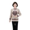New Autumn/Winter Jacquard Knitwear: Thickened Fleece Sweater for Middle-Aged & Elderly Women, Plus Velvet, Perfect as Base Layer or Mom's Wear.
