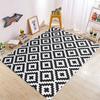 Black White Geometric Ethnic Style Living Room Large Carpet Aztec Pattern Design Repeat Diamond Zigzag Anti-slip Rug Home Decor