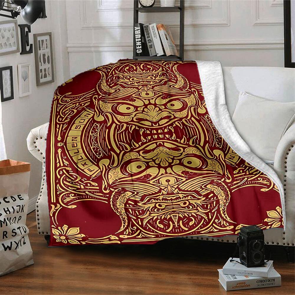 1 Stück Verzierte Maske Decke Leichte Decke Überwurfdecke für Sofa, Bett, Reisen, Camping, Wohnzimmer, Büro, Couch, Stuhl yy251010045