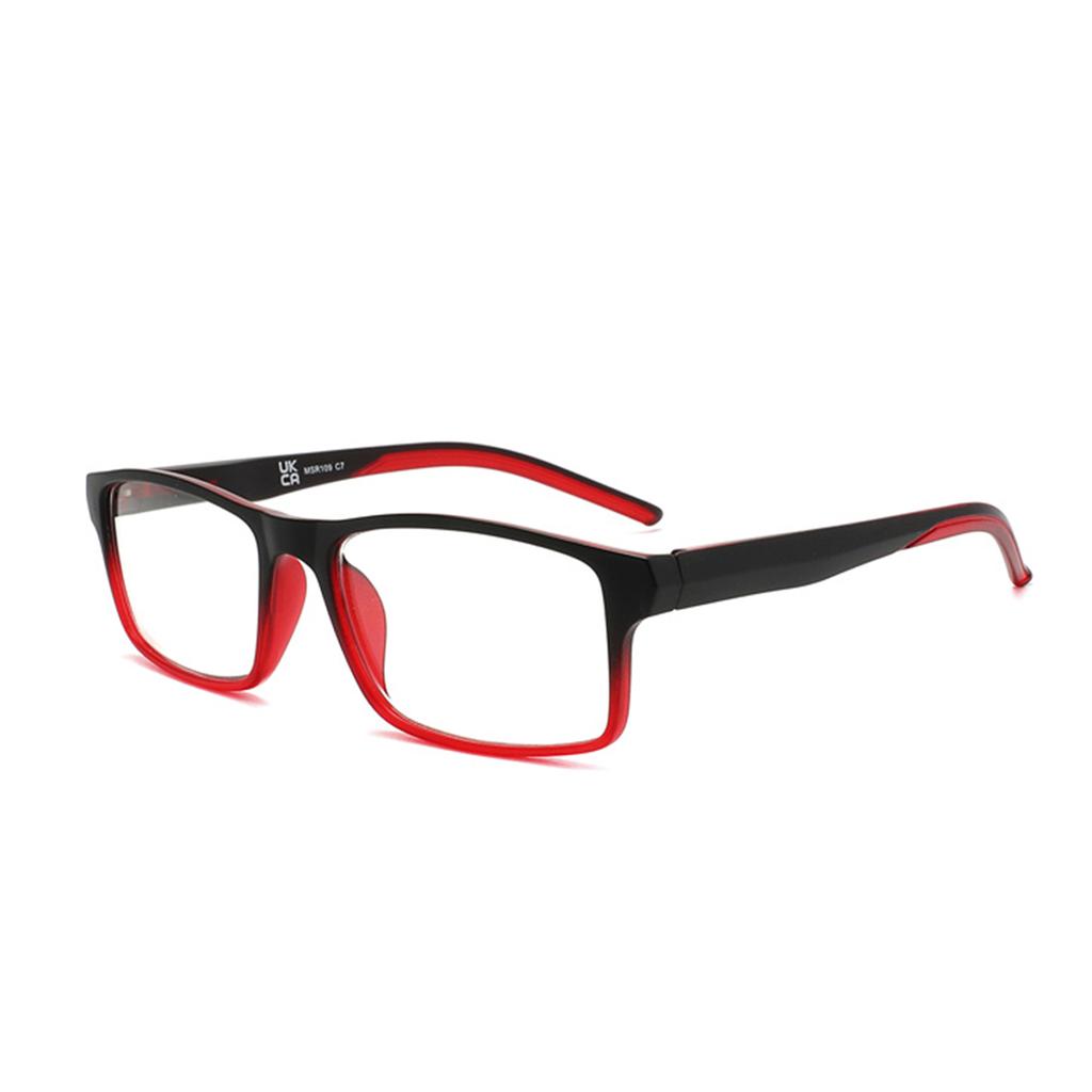 MODFANS Stylish Gradient Rectangle gentlemen's Blue Blackout Reading Glasses UV Protection Comfort Spring Hinge Glasses